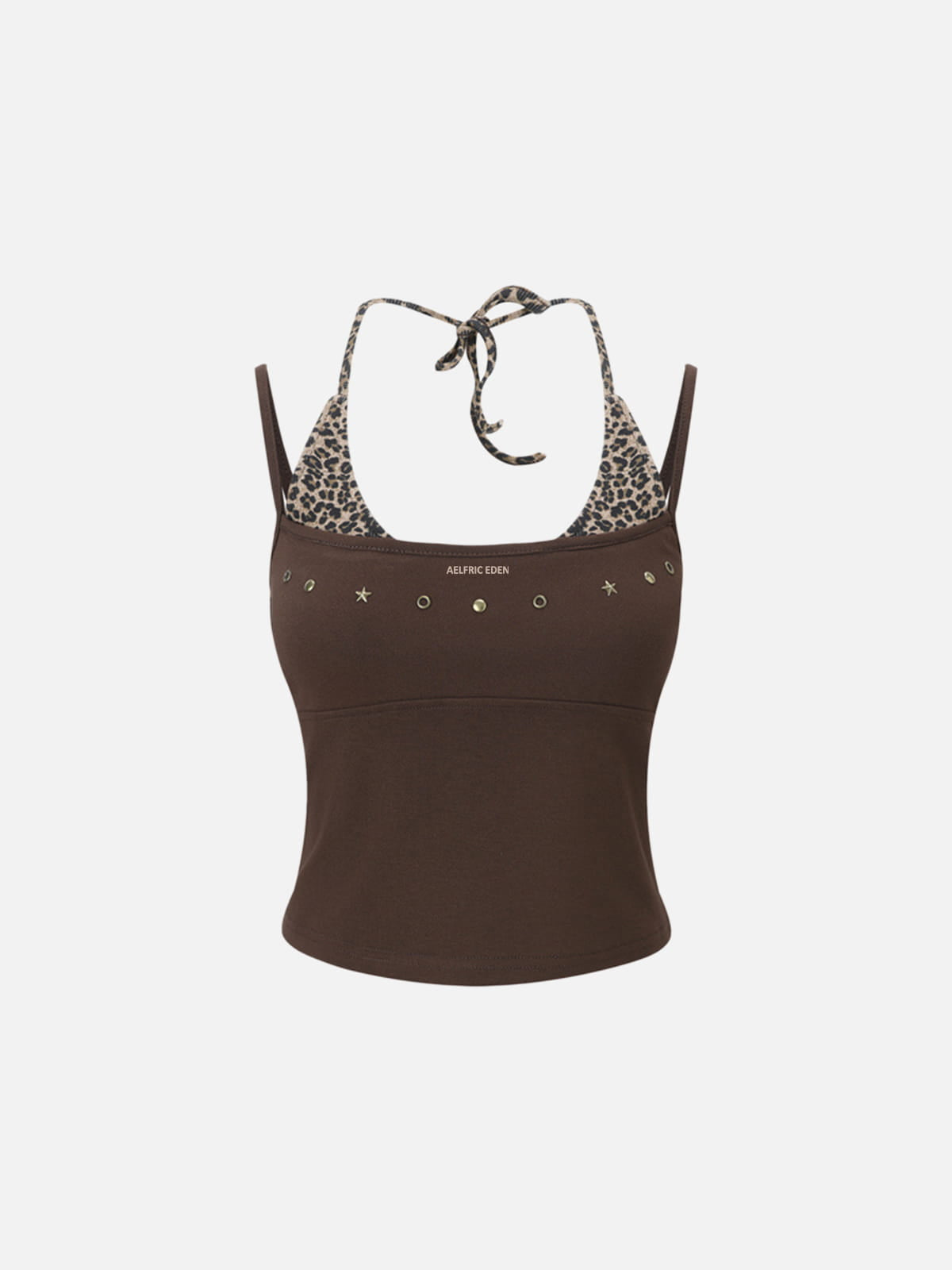 Alternative view of Aelfric Eden Leopard Halter Studded Cami Top