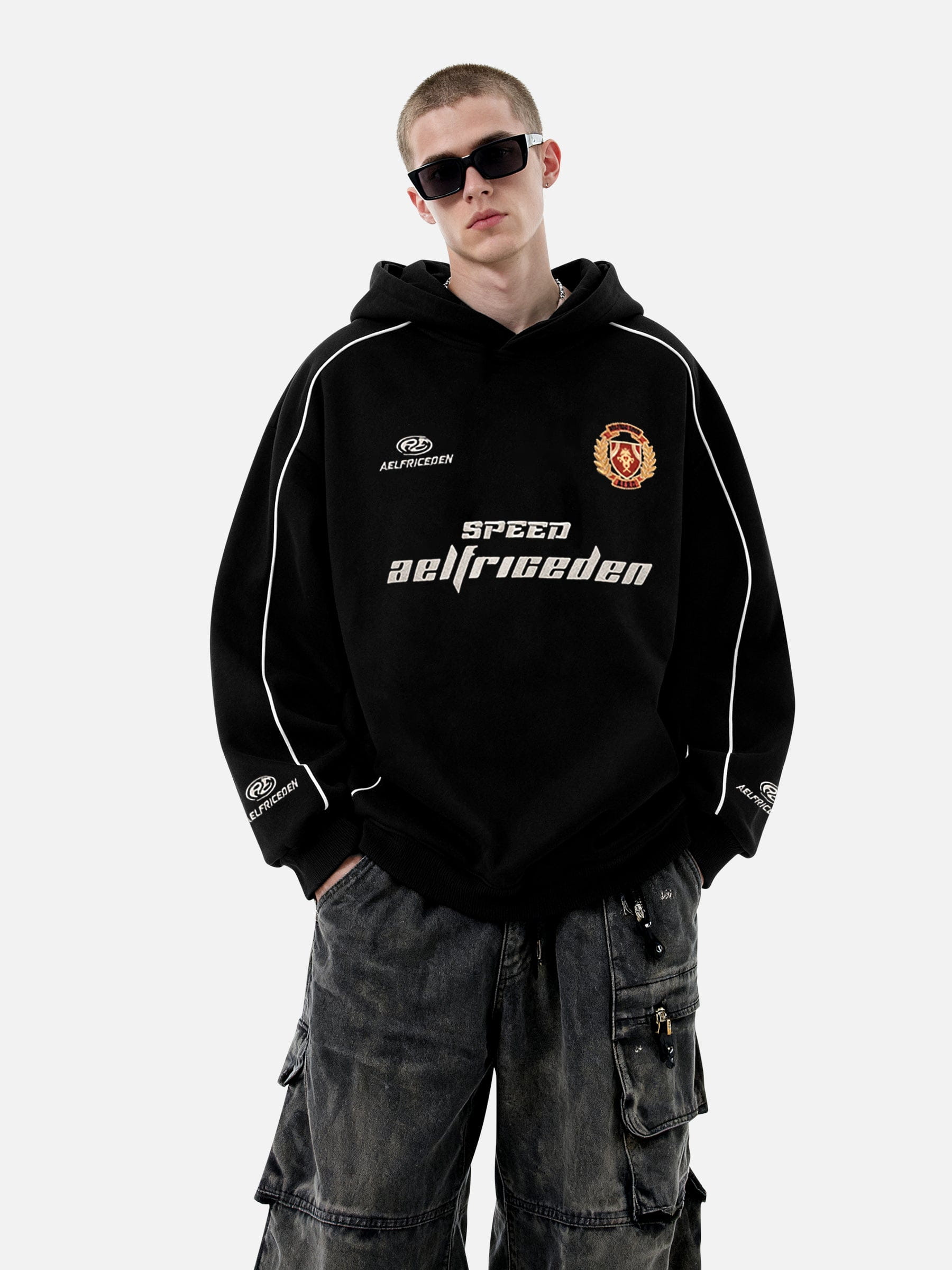 Alternative view of Aelfric Eden Oversized Applique 77 Pullover Hoodie