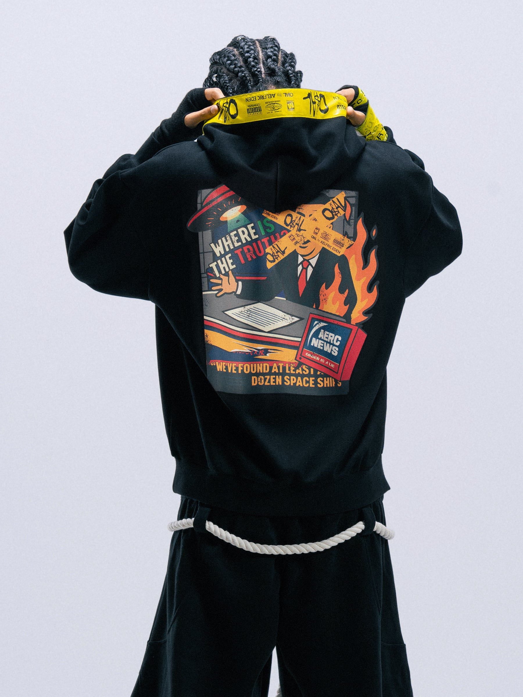 [Complexcon] Fake News Oial Tape Hoodie