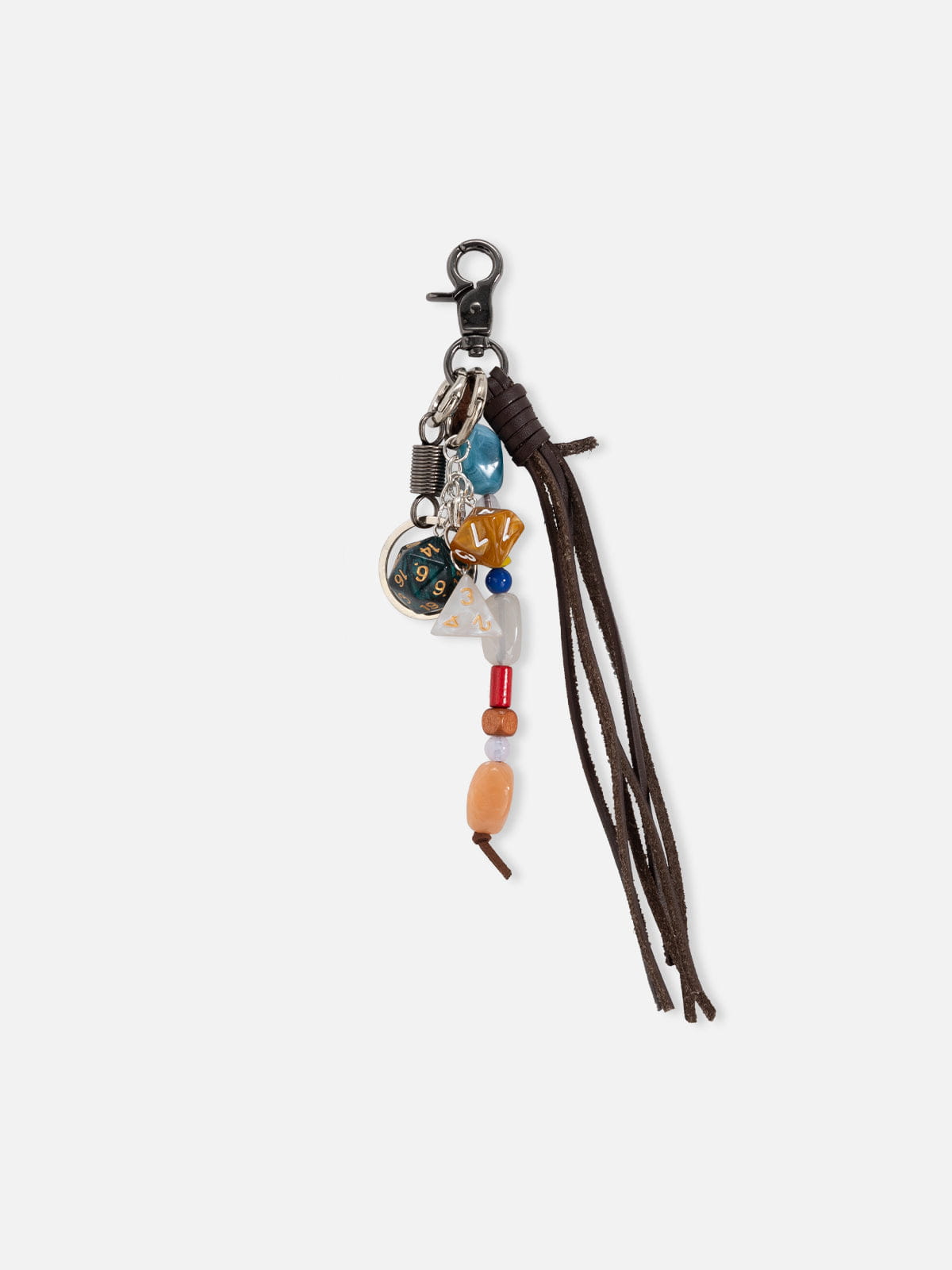 Beaded Dice Tassel Keychain