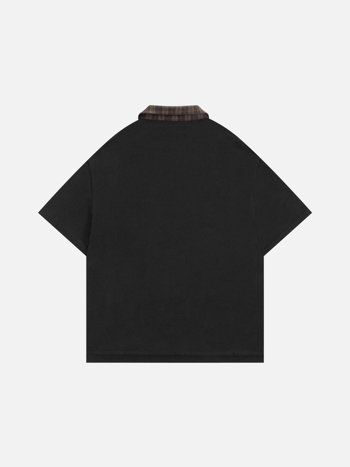 Alternative view of Aelfric Eden Boxy Layered Plaid Polo Tee